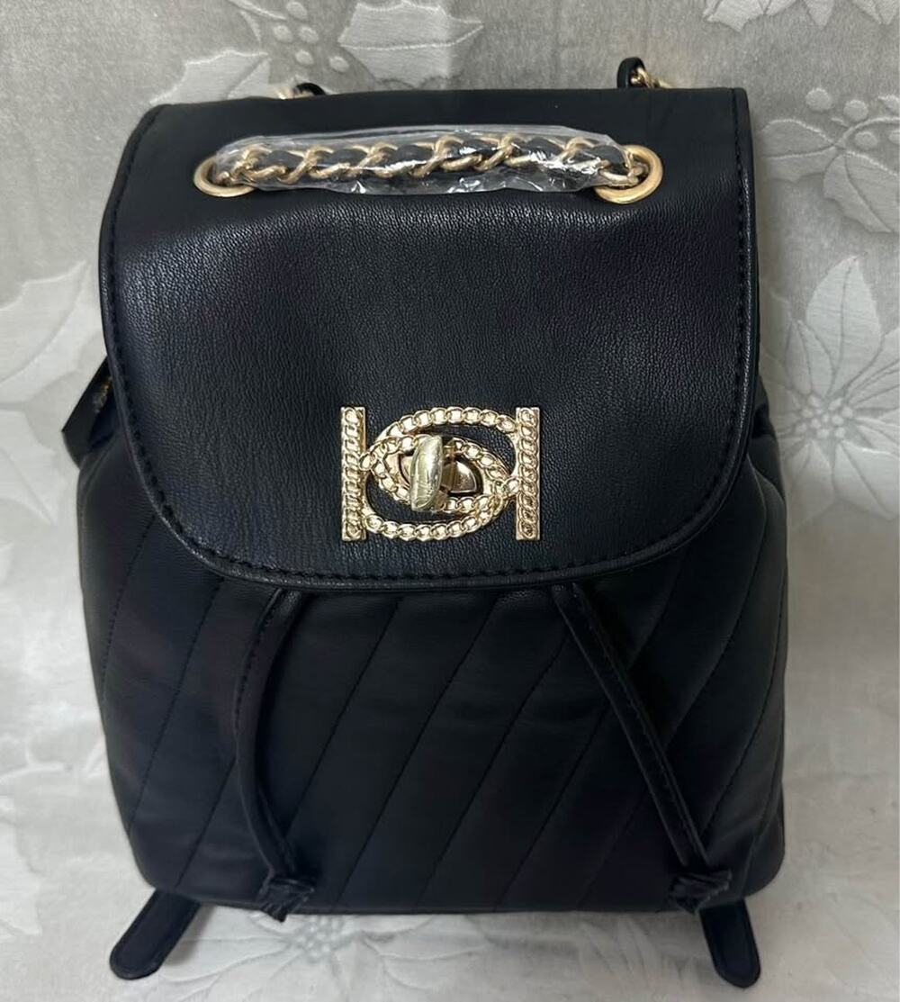 NEW Bebe Black Quilted Mini Backpack B155